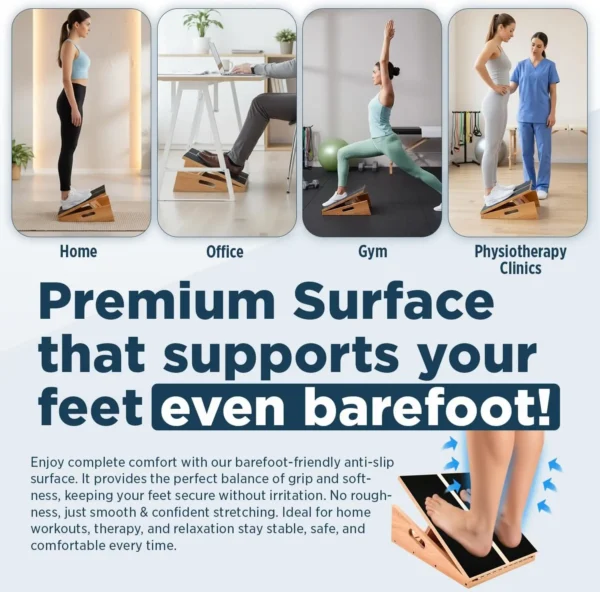 Wooden Slant Board: 5-Angle Calf Stretcher for Pain Relief & Mobility