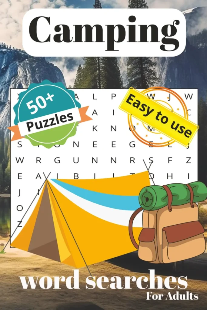 Camping Word Search Puzzle Book for Adults | 100+ Relaxing Puzzles 1 Camping Word Searches for Adults