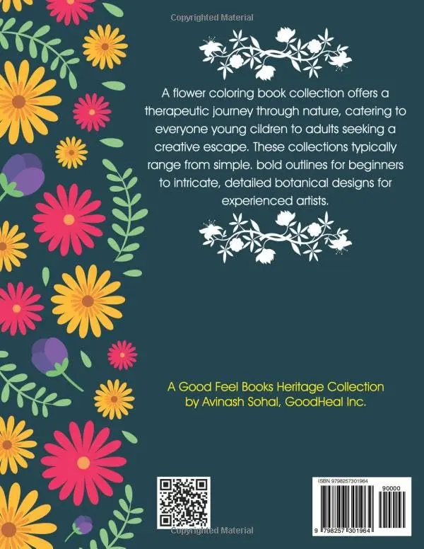 Coloring Book of Flowers: A Bold & Easy Large Print for Seniors