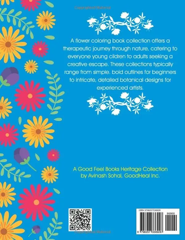 Coloring Book of Flowers: A Bold & Easy Large Print for Kids