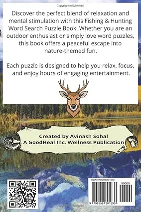 Fishing & Hunting Word Search: Relaxing Outdoor Puzzle Book for Adults