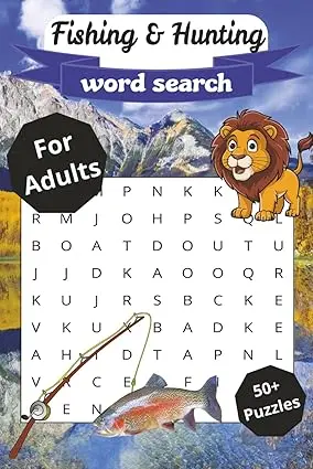 Fishing & Hunting Word Search: Relaxing Outdoor Puzzle Book for Adults