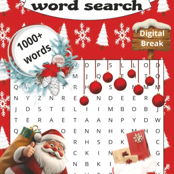Christmas Word Search Puzzle Book: 1000+ Words for Screen-Free Holiday Relaxation