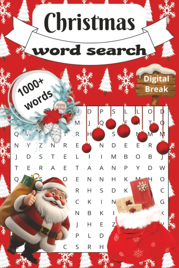 Christmas Word Search Puzzle Book: 1000+ Words for Screen-Free Holiday Relaxation