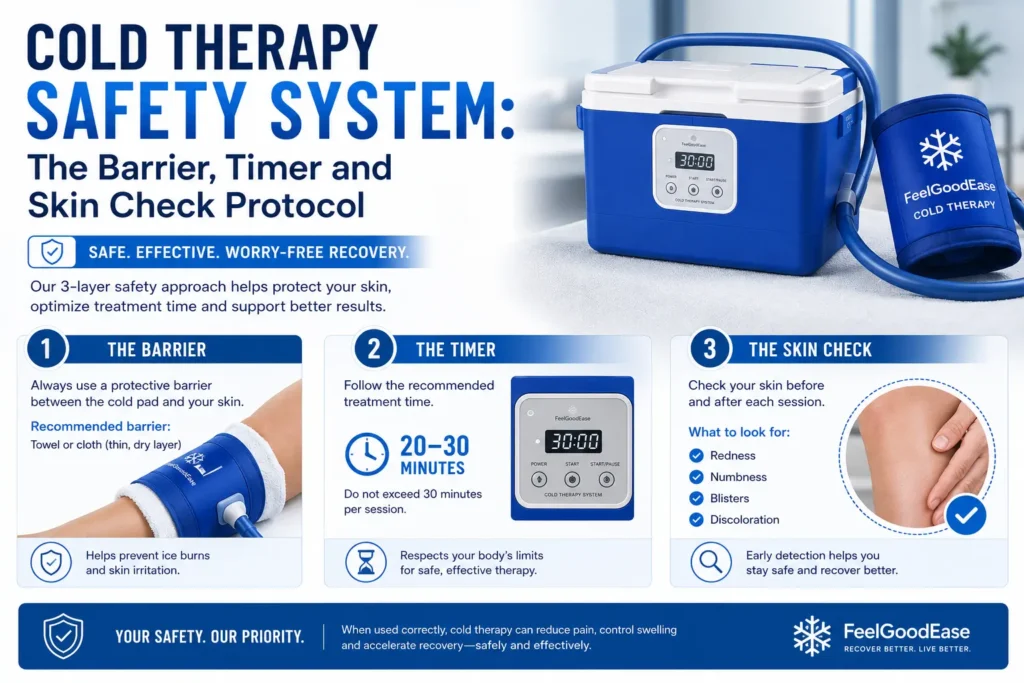 Cold therapy safety system guide