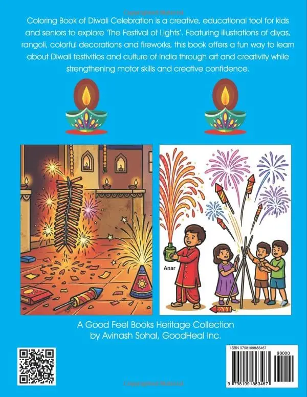 Coloring Book of Diwali Celebration for kids Diwali Coloring Book for Kids: 50 Festival of Lights Scenes | Ages 4-10