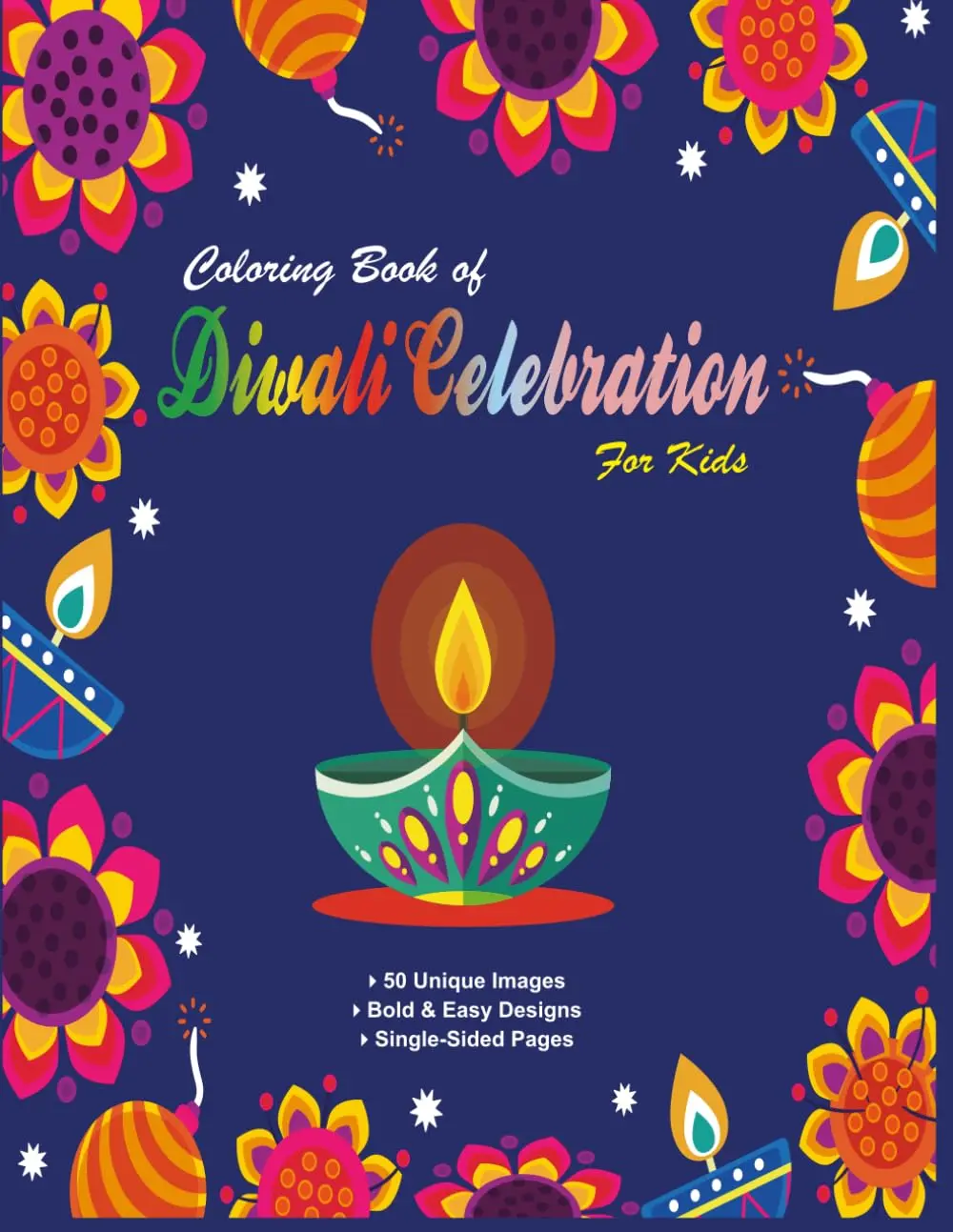 Coloring Book of Diwali Celebration