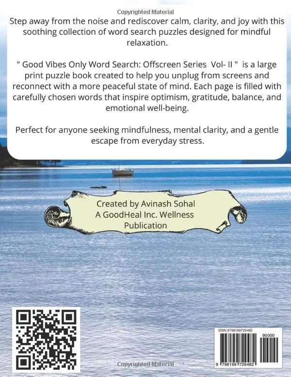 Good Vibes Only Word Search Book For adult Good Vibes Only Word Search: Large Print Puzzles for Relaxation & Mindfulness