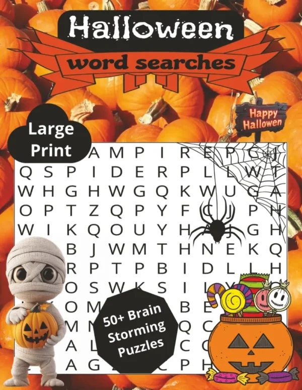 Halloween word search Halloween Word Search: Spooky Brain Games & Large Print Puzzles for All Ages