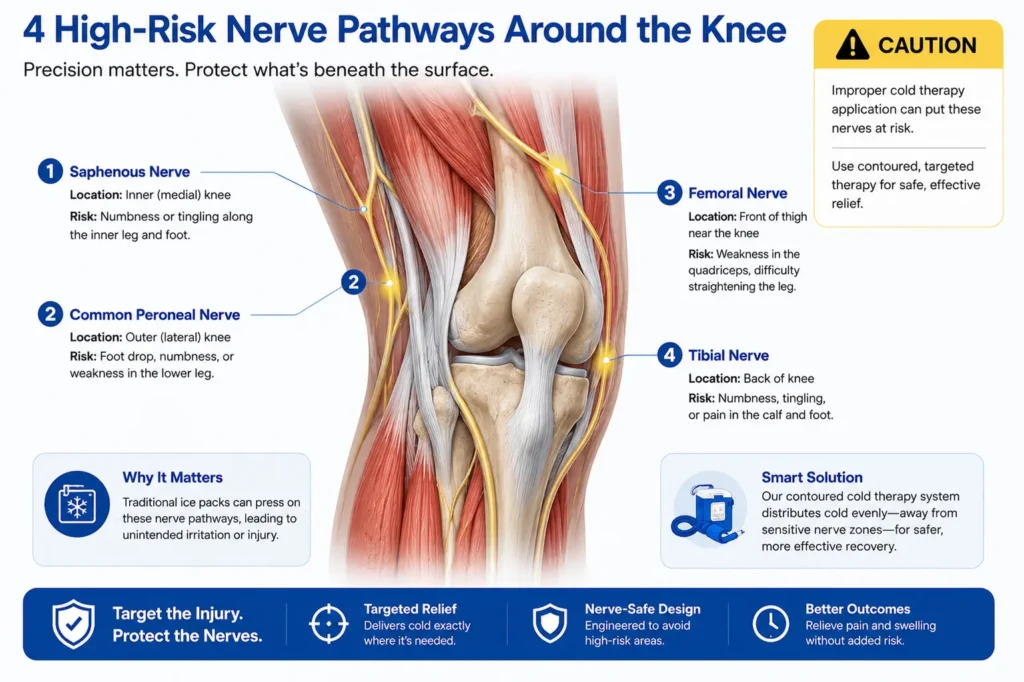 Why Frozen Peas Are Sabotaging Your Recovery (And What to Use Instead) 8 High risk nerve pathways around the knee