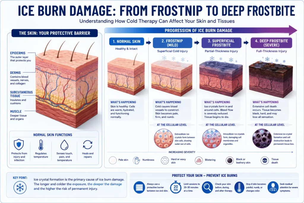 Ice burn progression and prevention guide