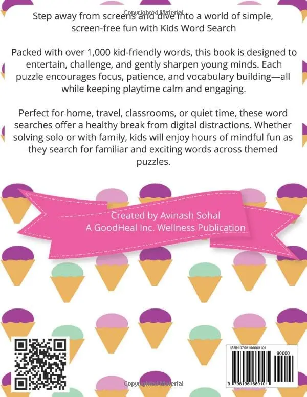 Kids word search for kids Kids Word Search: Large Print Screen-Free Puzzle Book for Children