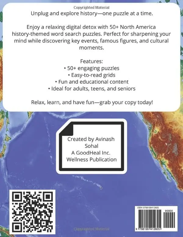 North America History Word Search: 55 Puzzles for Adults & Teens