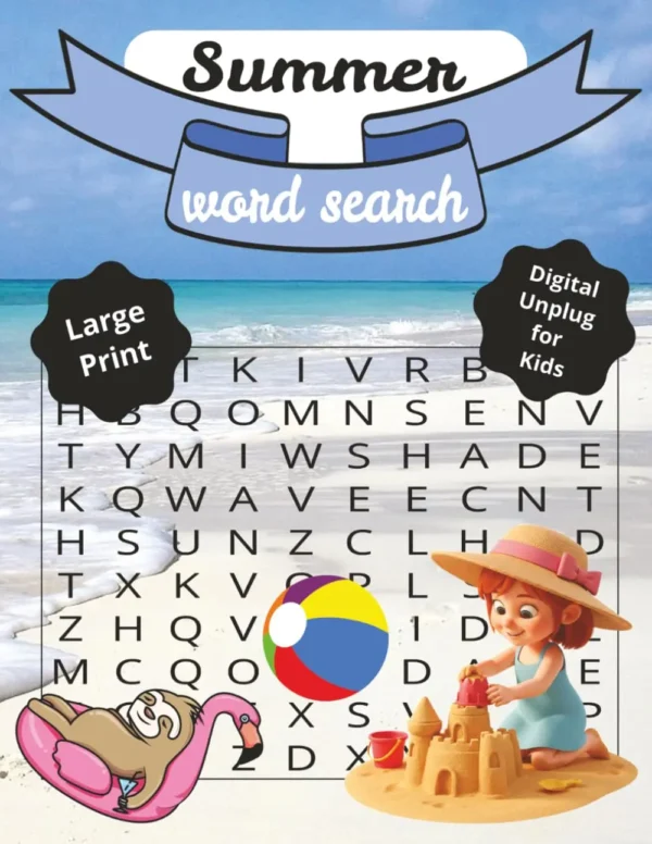 Summer Word Search for Kids: Large Print Puzzles, 110 Pages of Fun