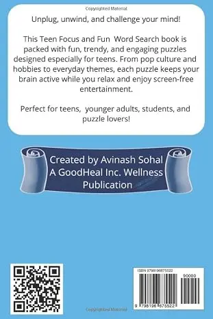 Teen focus & fun word search puzzle Teen Brain Boost Word Search: 55 Fun Puzzles to Improve Focus & Relax
