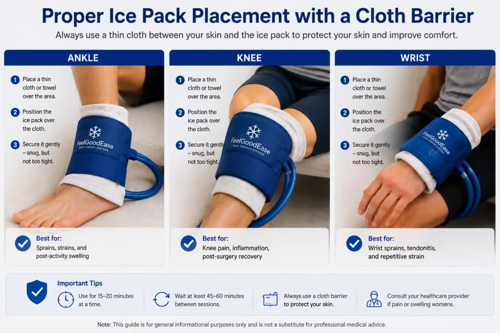 Proper ice pack placement guide